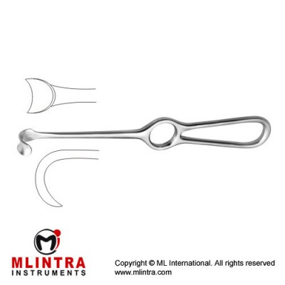 Kocher Retractor Stainless Steel, 21.5 cm - 8 1/2" Blade Size 22 x 12 mm